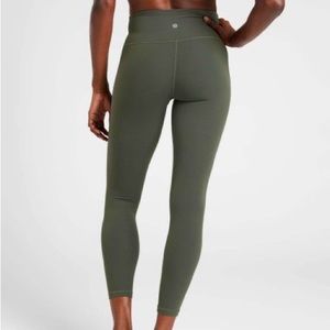 Athleta Elation 7/8 Tight in Olive Green
